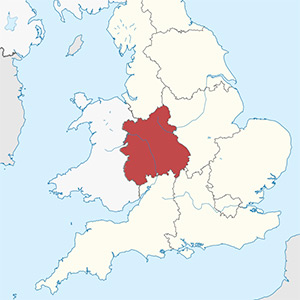 England West Midlands map